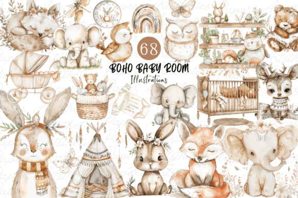 Download Boho Baby Clipart Bundle Boho Animals - Art Collection