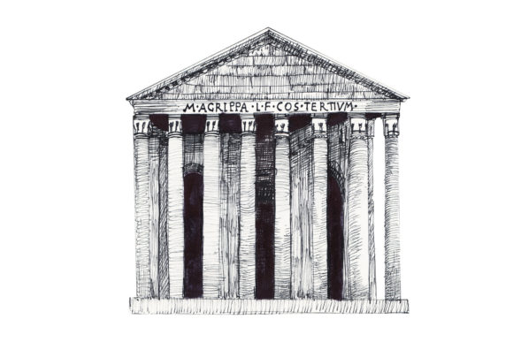 Download Roman Parthenon - Ink Hand-drawn Sketch - Art Collection