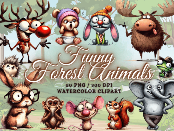 Download Cute Funny Woodland Animals Clipart Png - Art Collection