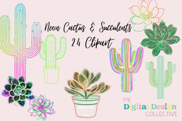Download Neon Cactus &amp; Succulent Clipart - Art Collection