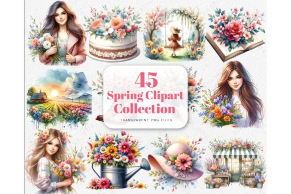 Download Watercolor Floral Spring Time Clipart - Art Collection