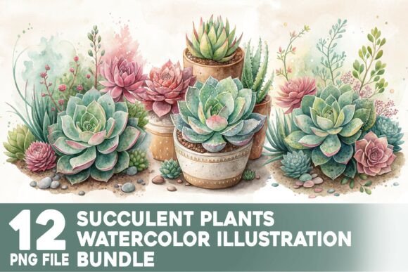Download Succulent Plants Watercolor Bundle - Watercolor Collection
