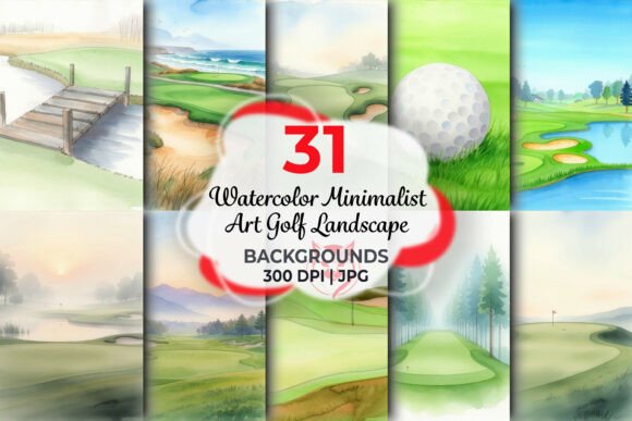 Download Watercolor Minimalist Art Golf Landscape - Art Collection