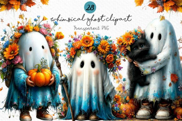 Download Whimsical Ghost Clipart PNG Bundle - Art Collection