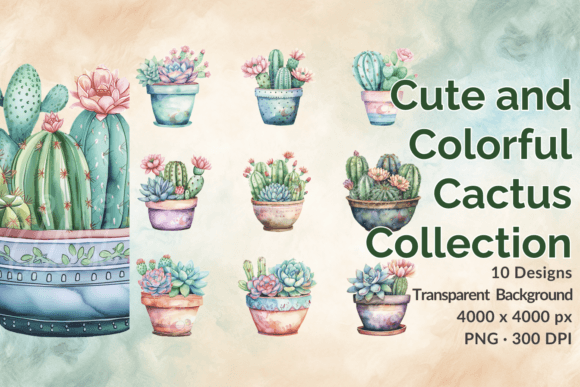 Download Watercolor Cactus &amp; Succulent Clipart - Art Collection