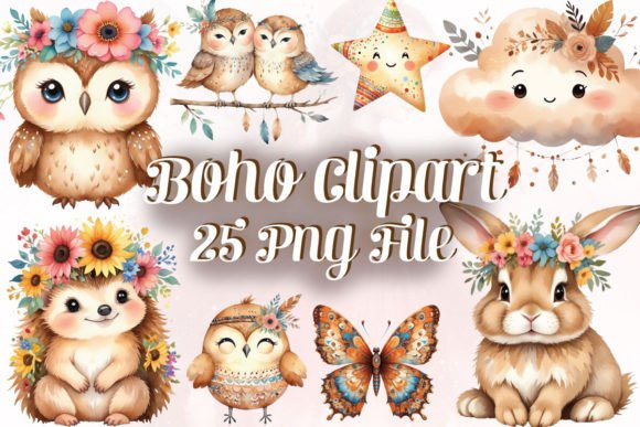 Download Boho Woodland Animal Clipart PNG Bundle - Art Collection