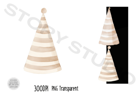 Download Beige Striped Party Hats Clipart - Art Collection