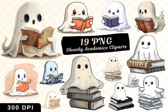 Download Ghost with Books Sublimation Cliparts - Art Collection