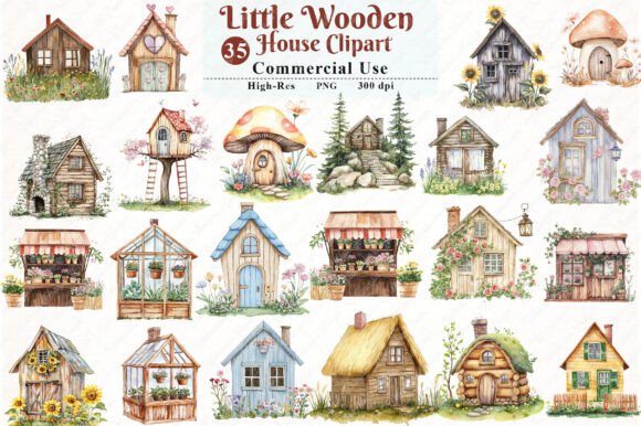 Download Watercolor Little Wooden House Clipart - Art Collection