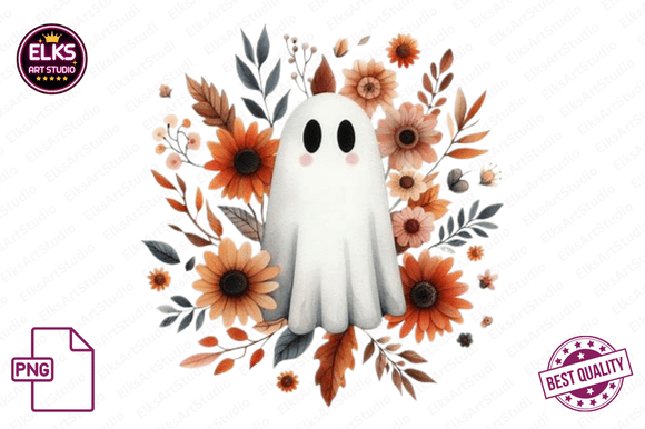 Download Vintage Fall Ghost Clipart, Autumn Boho - Art Collection