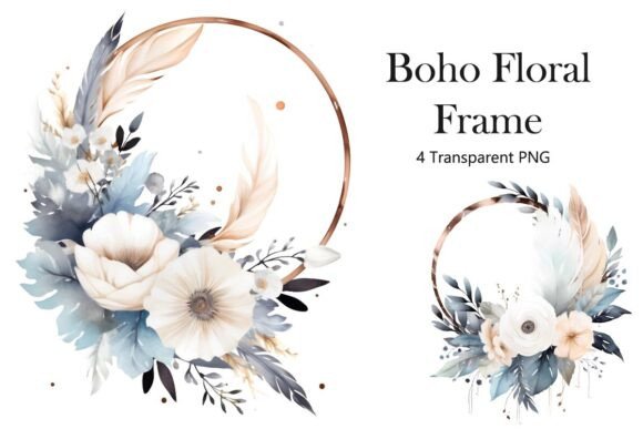 Download Watercolor Moon Clipart with Flowers - Art Collection