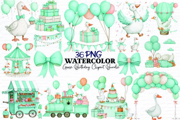 Download Goose Birthday Clipart Bundle PNG - Art Collection