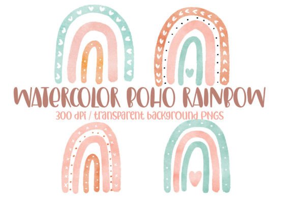 Download Watercolor Boho Rainbow PNG Clipart - Art Collection