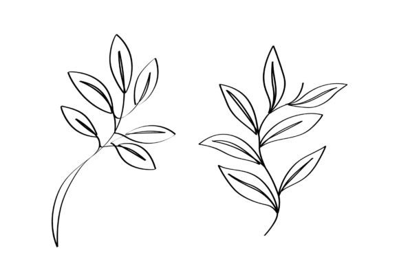 Download Single Line Art Leaves Minimalist Art. - Art Collection