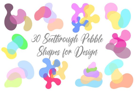 Download 30 Pebble Modern Art See Through Shapes - Art Collection