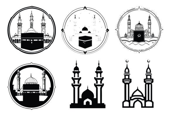 Download Kaaba with Mosque Outline Artwork - Art Collection