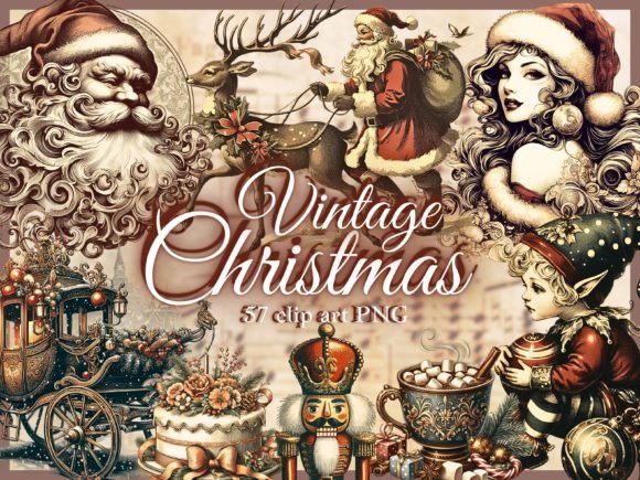 Download Vintage Christmas Clipart Christmas PNG - Art Collection