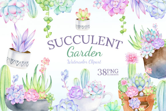 Download Watercolor Succulent Clipart Mix &amp; Match - Art Collection