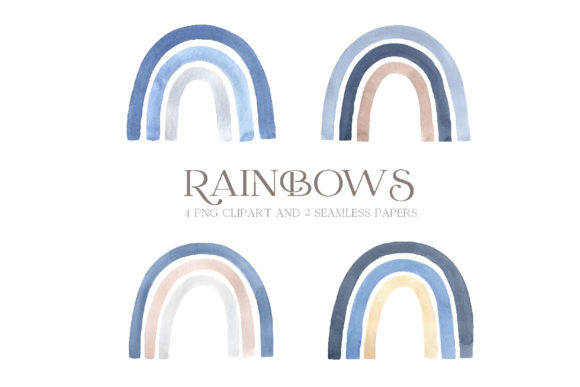 Download Watercolor Blue Baby Boy Rainbow Clipart - Art Collection