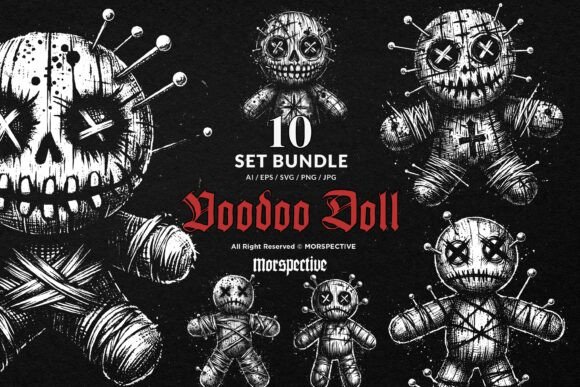 Download 10 Bundle Dark Art Voodoo Doll Mystical - Art Collection