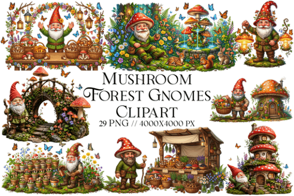 Download Mushroom Forest Gnomes Clipart - Art Collection
