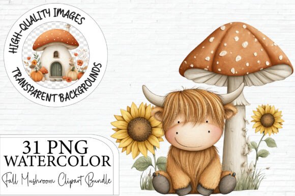 Download Watercolor Fall Mushroom Clipart Bundle - Art Collection