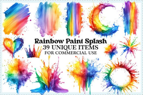 Download Watercolor Rainbow Paint Splash Clipart - Art Collection