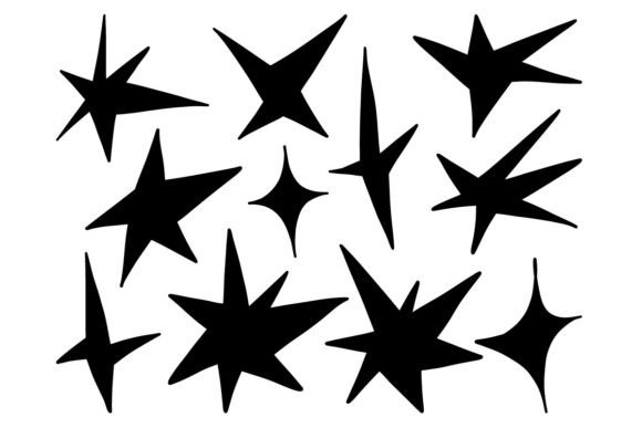 Download Black Starburst Shape Silhouette SetArt - Art Collection