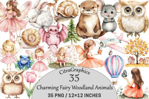 Download Charming Fairy Woodland Animals Clipart. - Art Collection
