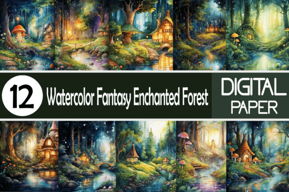 Download Watercolor Fantasy Enchanted Forest - Watercolor Collection