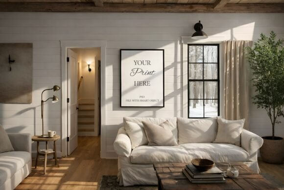 Download Modern Farmhouse Living Room Art Mockup - Art Collection